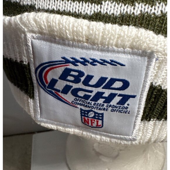 NFL New York Jets Bud Light Winter Knit Hat Toque Green White Football Podion - Picture 4 of 5